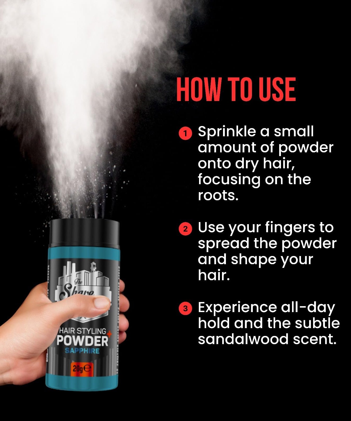 The Shave Factory Ultra Hold Hair Styling Powder Arctic 20g –30g