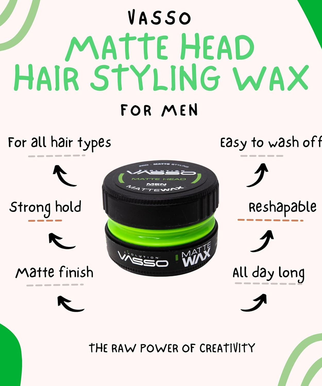 Vasso Hair Wax Ultra Hold Hair Styling Wax Matte Finish 150 ML