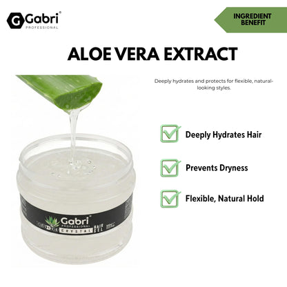 Gabri Hair Styling Gel, Firm Hold Styling Hair Gels, High Gloss, Anti-Frizz Effect, Edge Control, For All Hair Types (250 g (1 Pack), Keratin)