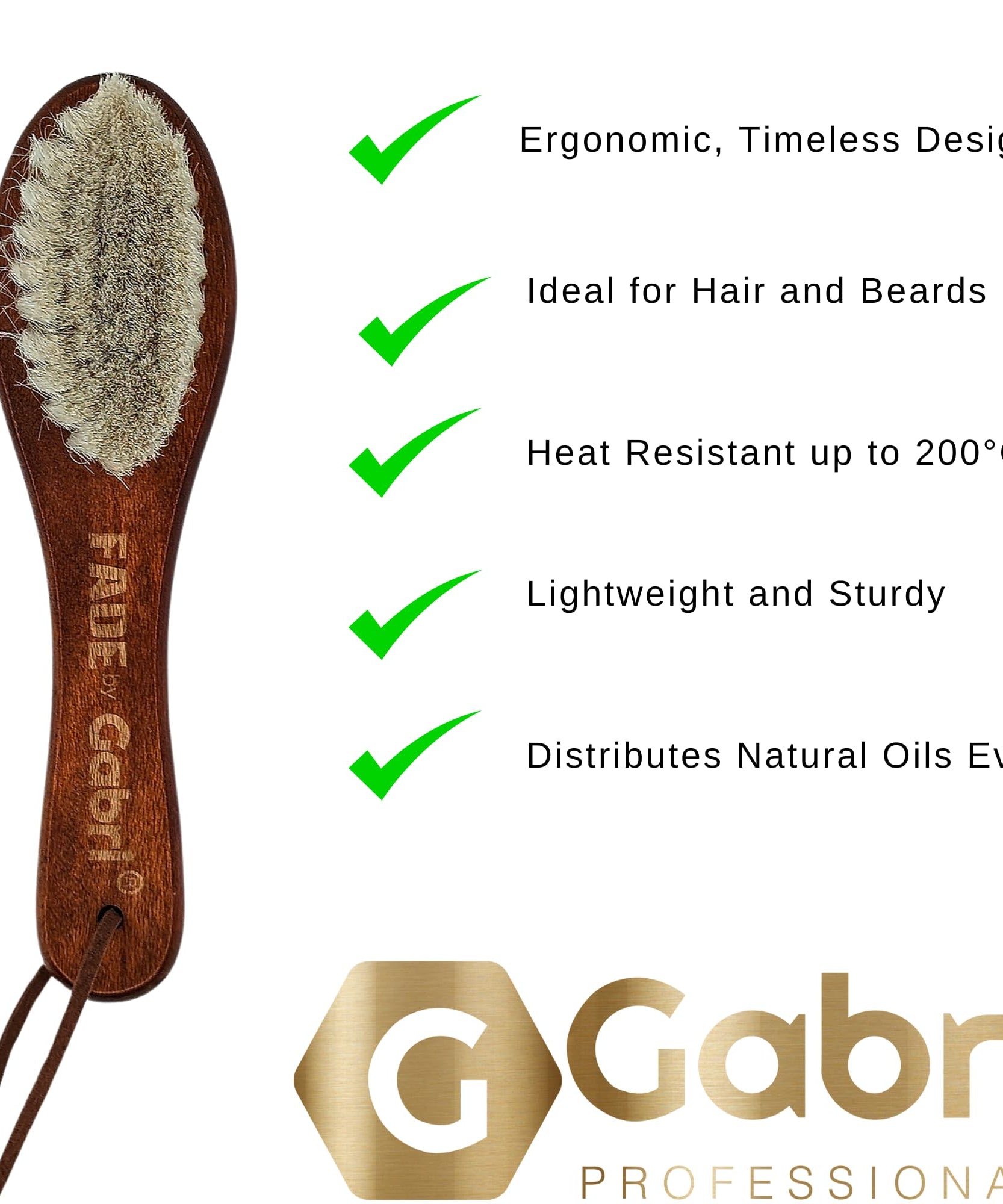 Gabri Men's Grooming Barber Beard and Fade Brush