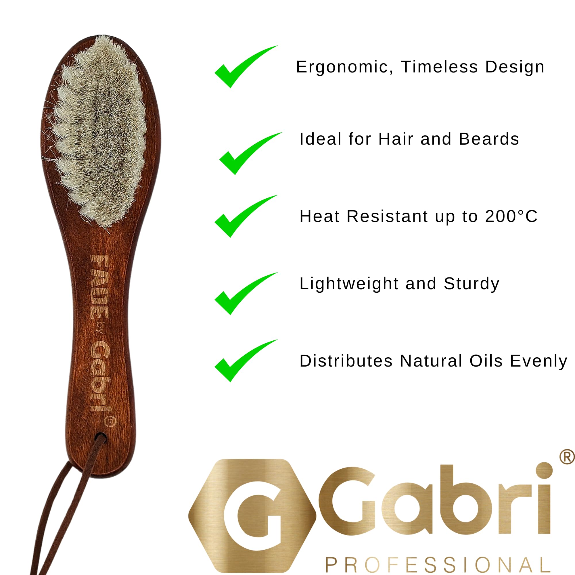 Gabri Men's Grooming Barber Beard and Fade Brush