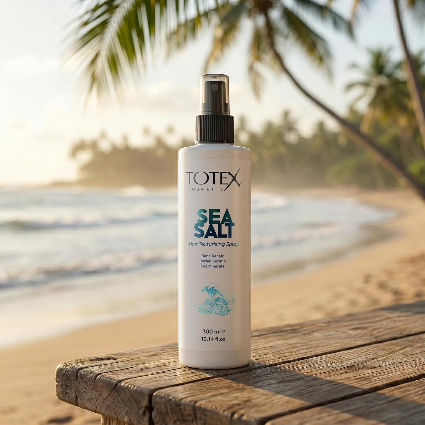 Totex Sea Salt Hair Texturising Spray for Men and Women | 300 ml / 10.14 fl.oz | Herbal Keratin and Sea Minerals | Beach Waves and Volume | Flexible Hold | Non-Sticky Formula