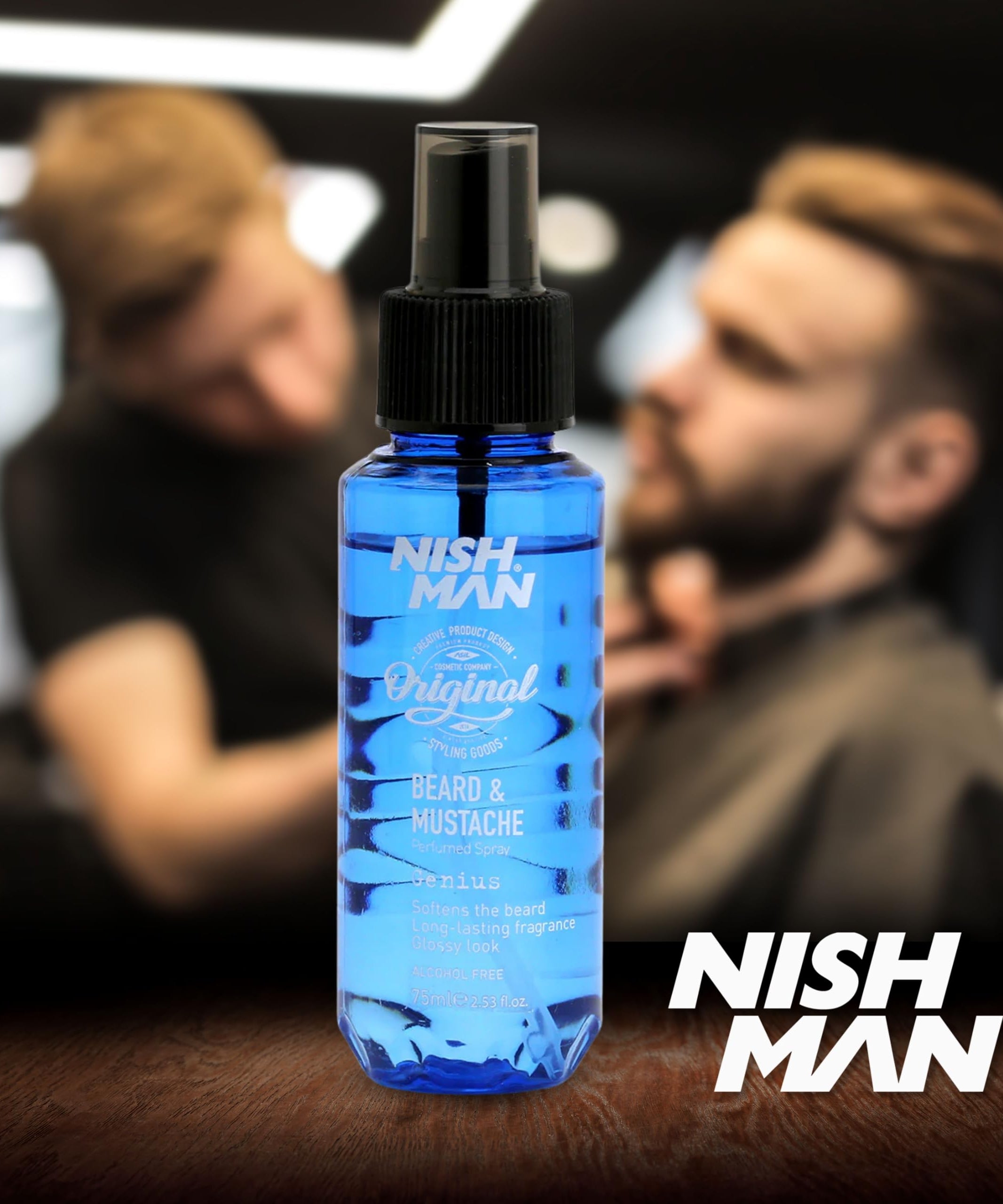 NISHMAN Beard & Moustache Perfume - Adonis 75ml - Refreshing, Long-Lasting Scent for Beard Care - Ideal Beard Perfume for Daily Beard and Mustache Grooming