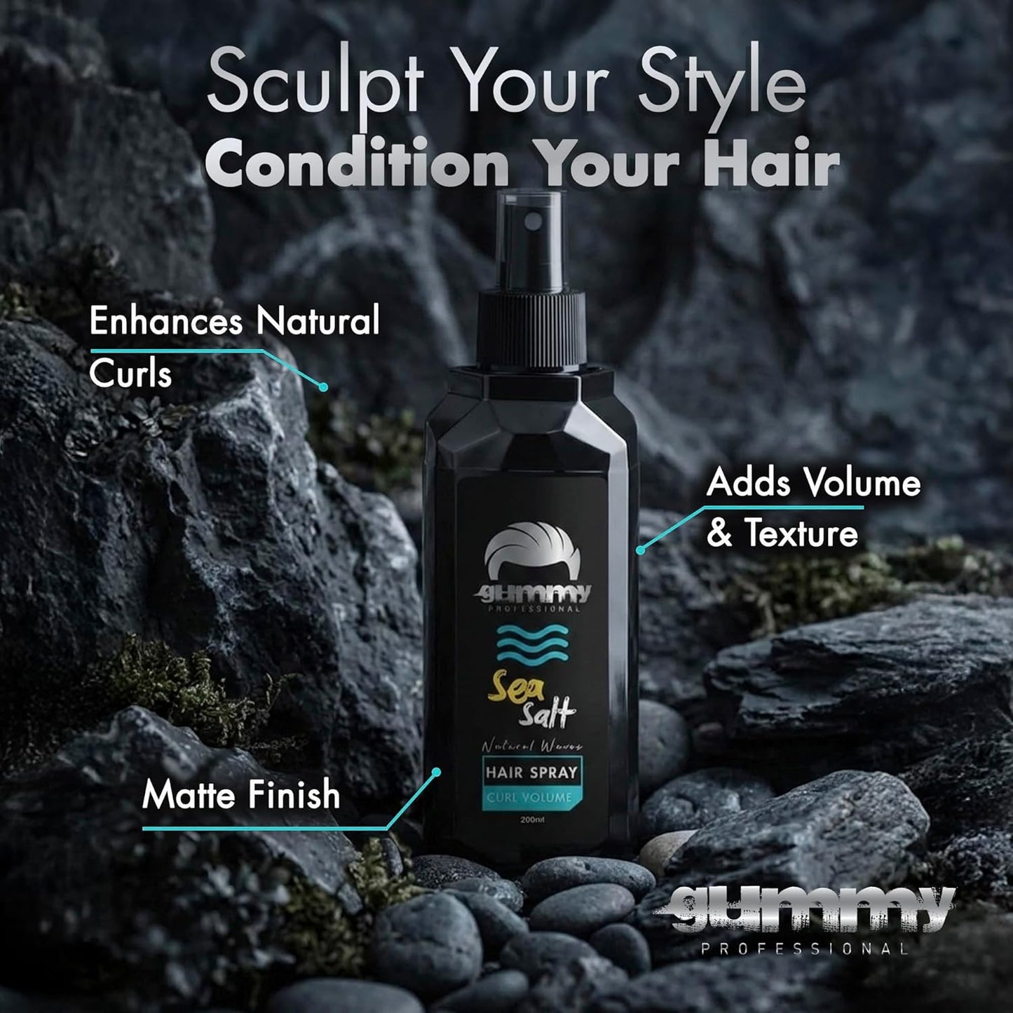 Gummy Professional Curl & Sea Salt Hair Spray – Texturizing Spray for Natural - Professional Barber Supplies UK | BarberWorld
