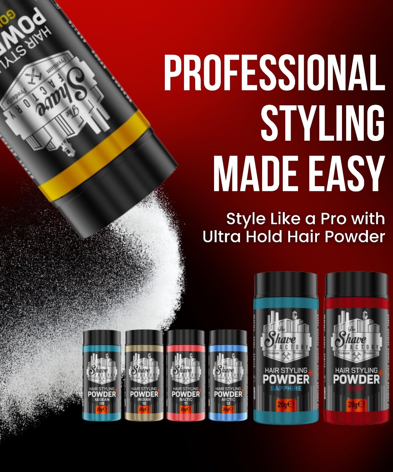 The Shave Factory Ultra Hold Hair Styling Powder Arctic 20g –30g