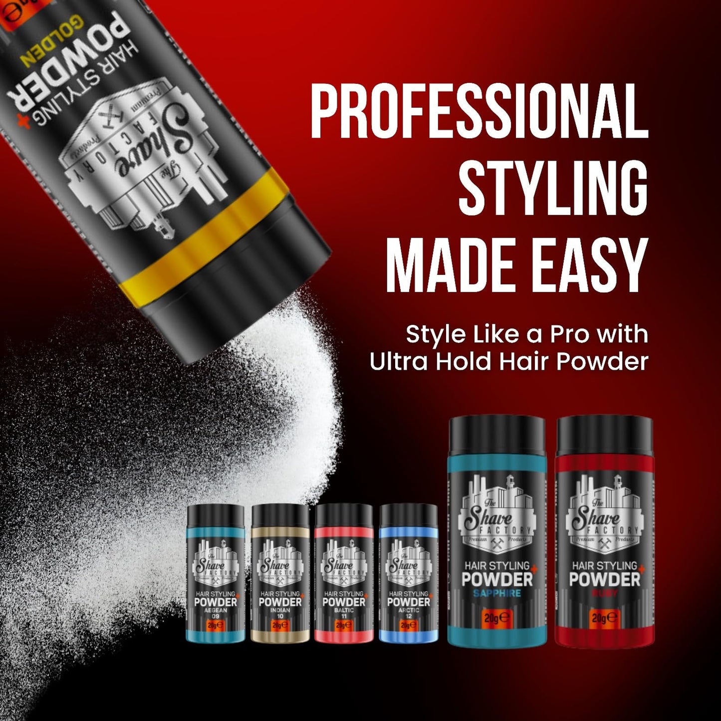 The Shave Factory Ultra Hold Hair Styling Powder Arctic 20g