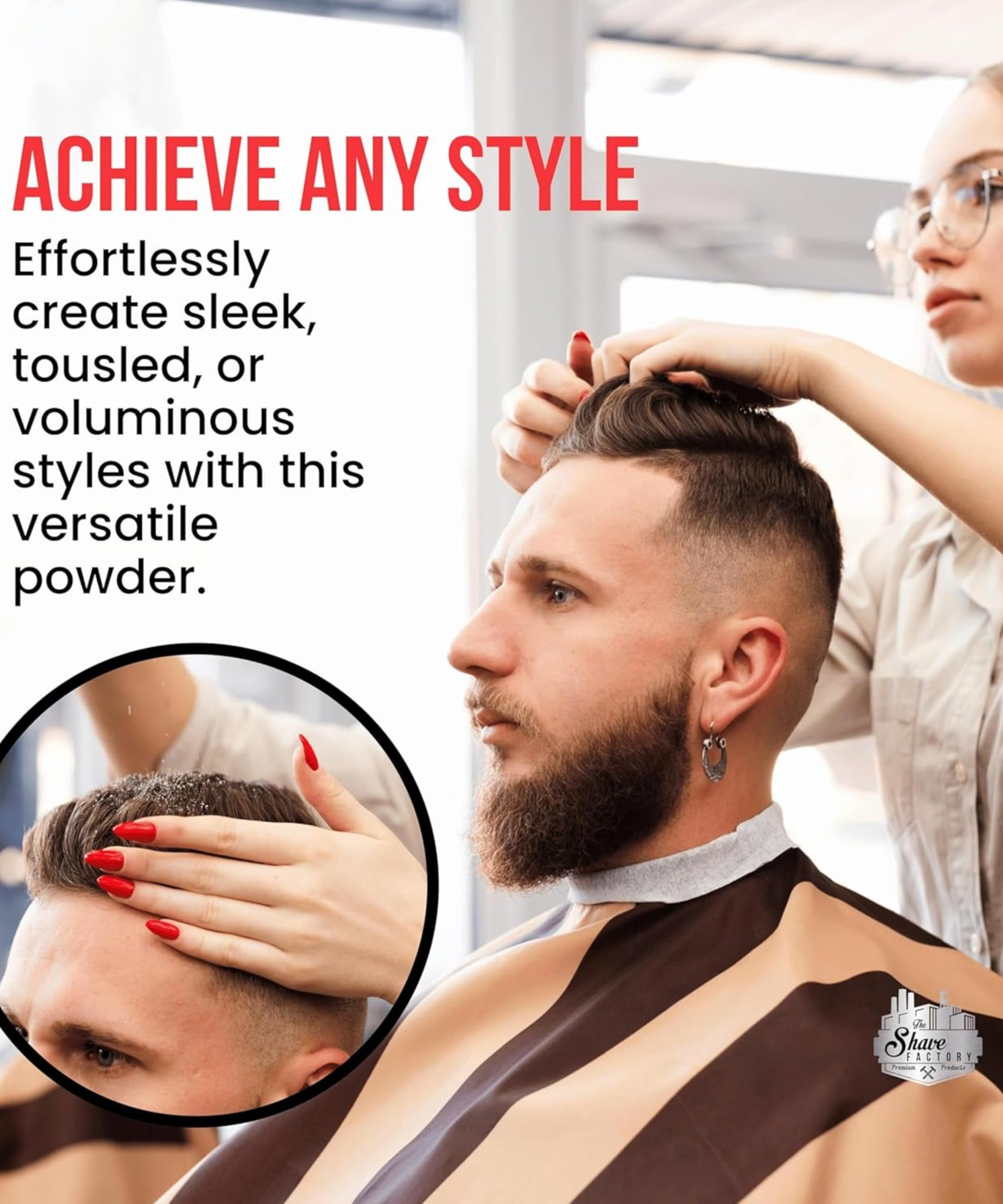 The Shave Factory Ultra Hold Hair Styling Powder Arctic 20g –30g