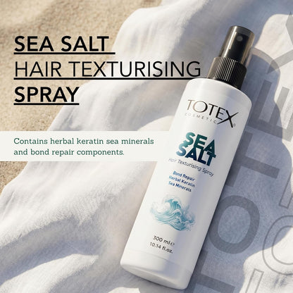Totex Sea Salt Hair Texturising Spray for Men and Women | 300 ml / 10.14 fl.oz | Herbal Keratin and Sea Minerals | Beach Waves and Volume | Flexible Hold | Non-Sticky Formula