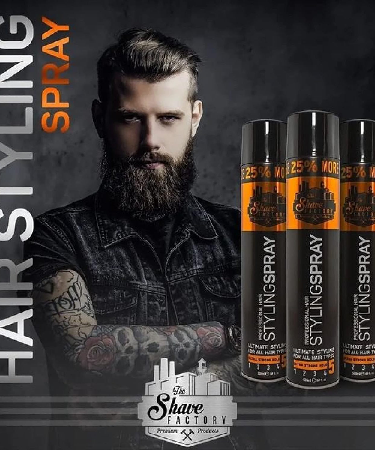 The Shave Factory Hair Spray Salon Size (500 ML)