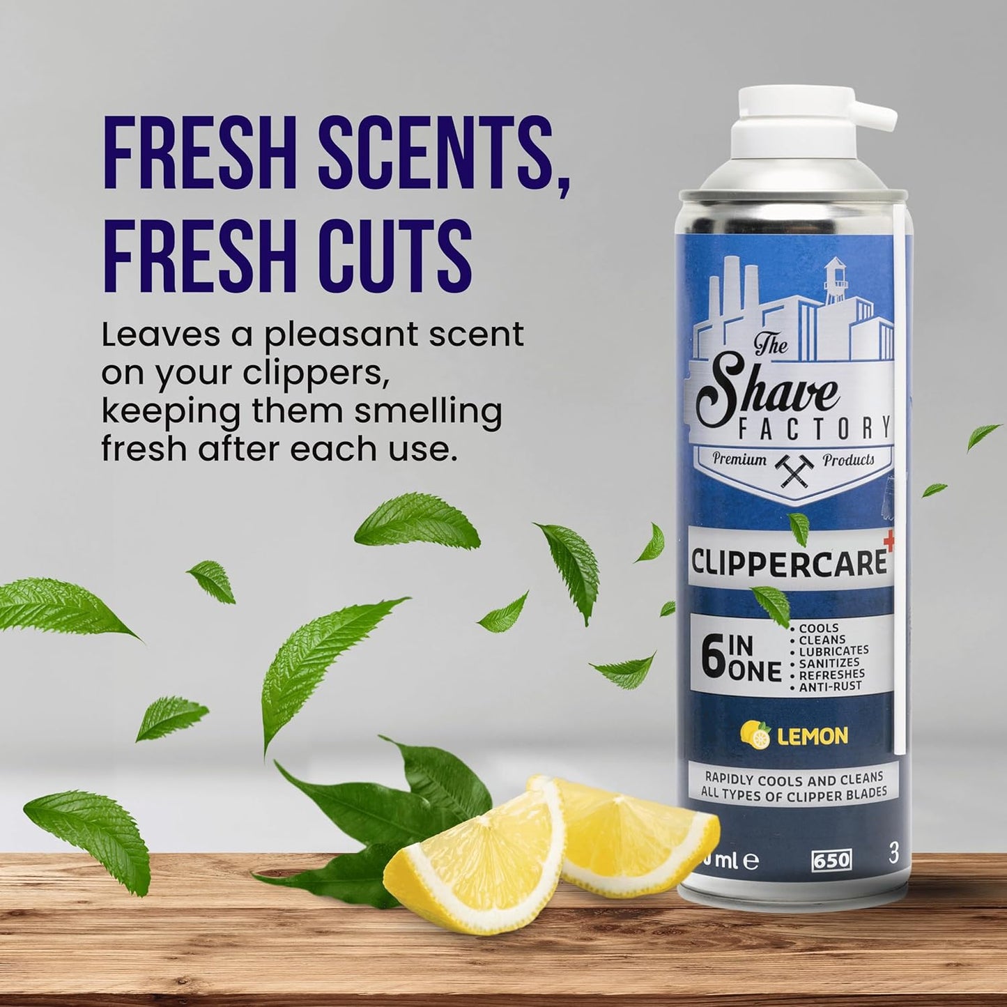 The Shave Factory ClipperCare PLUS+ 6in1 Spray Lemon 500ml