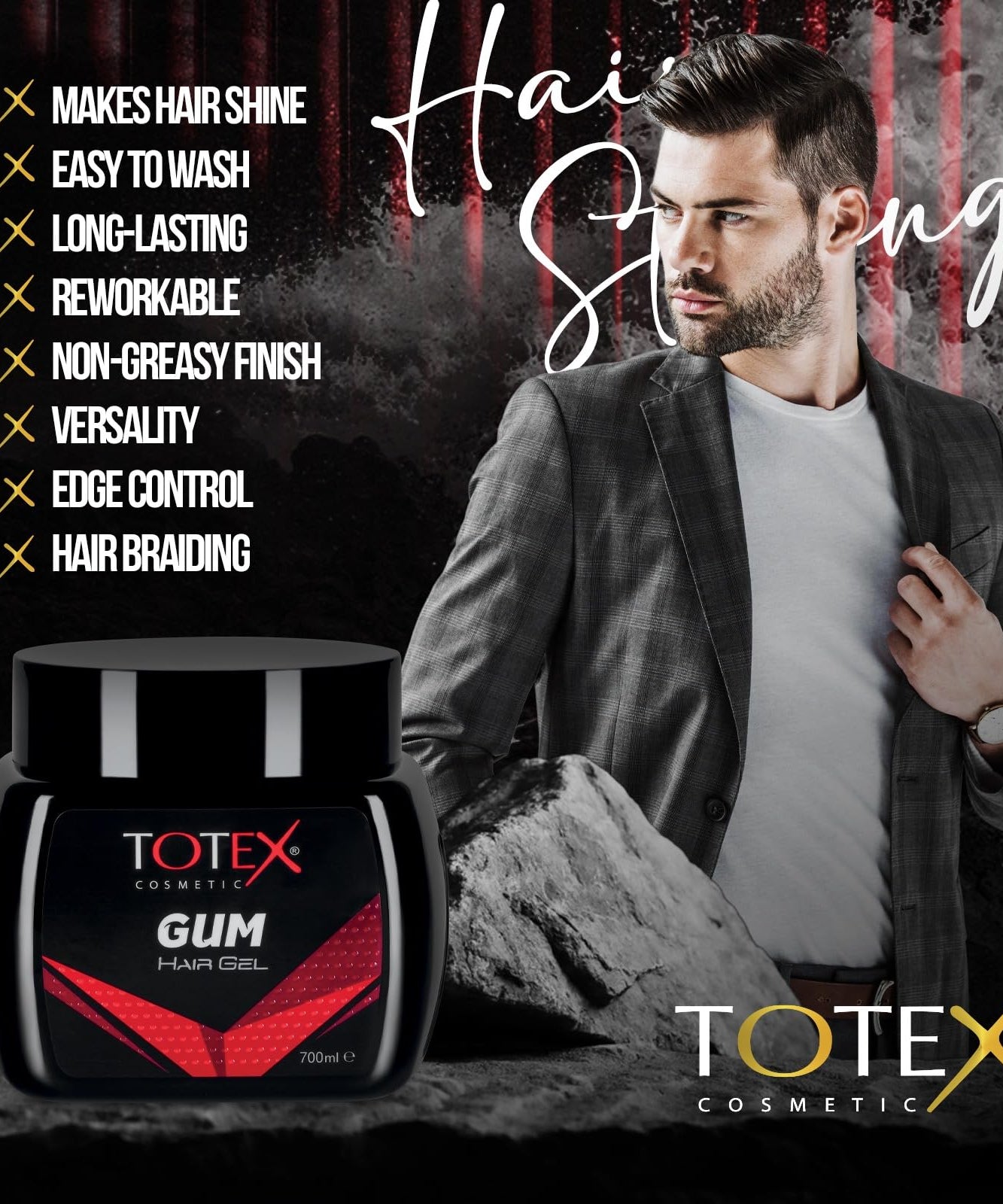Totex Hair Styling Gum Gel 250-700 ML
