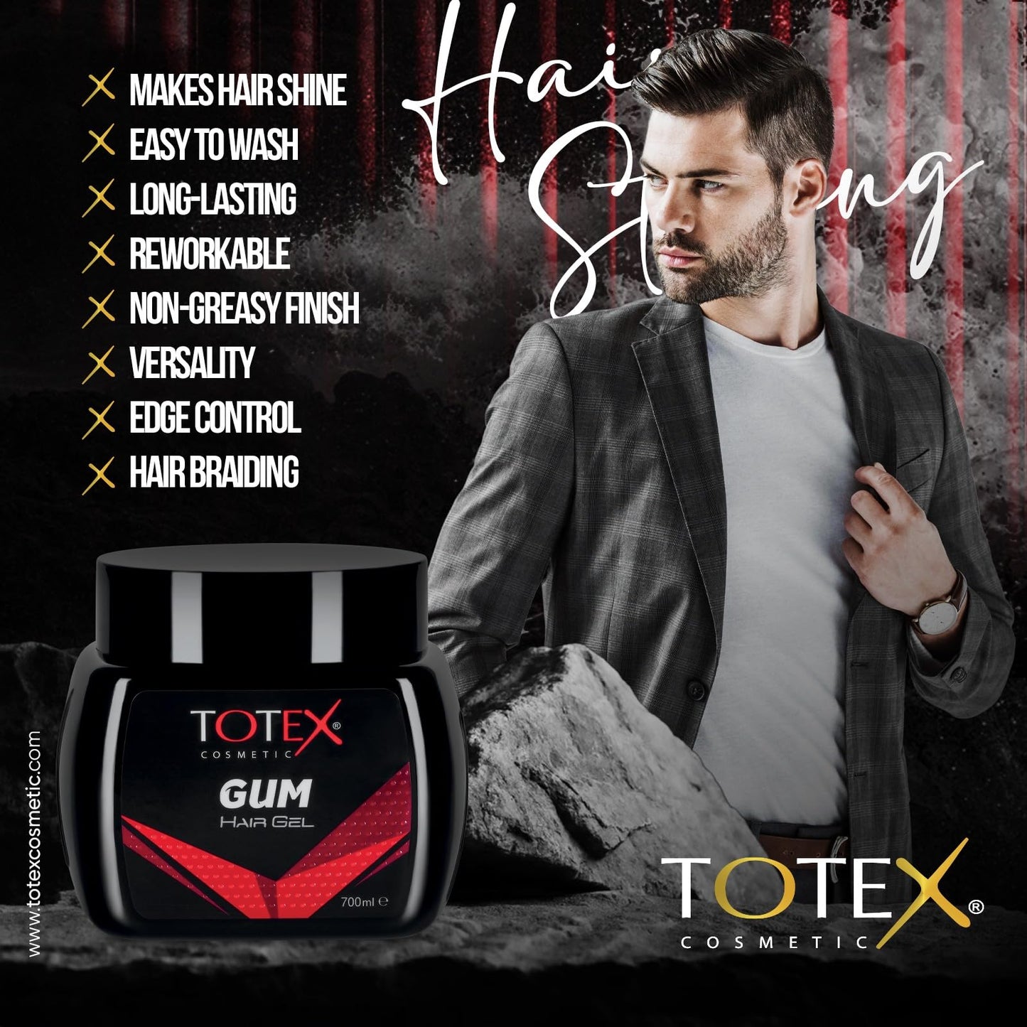 Totex Hair Styling Gum Gel 250ml - 700ml