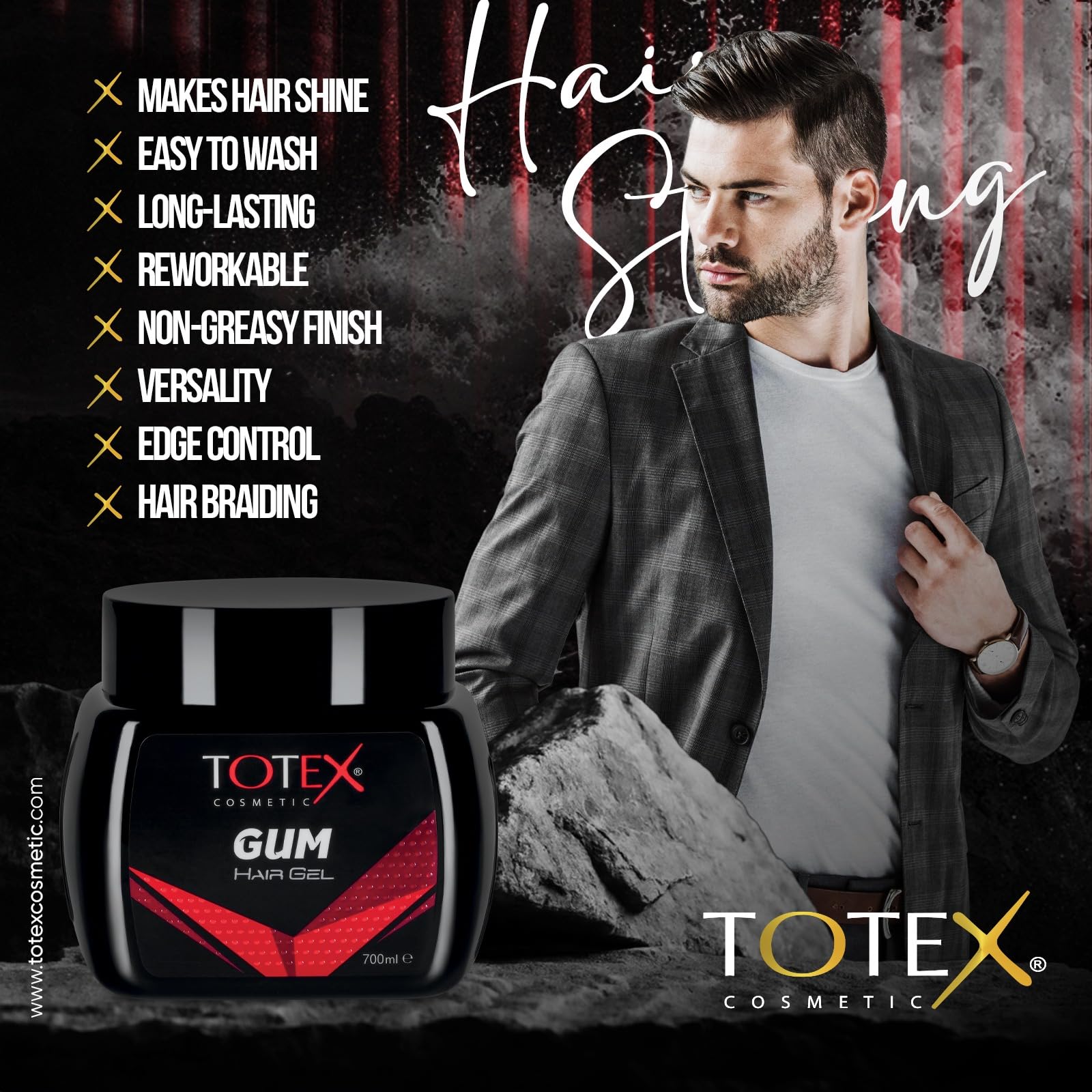 Totex Hair Styling Gum Gel 250-700 ML