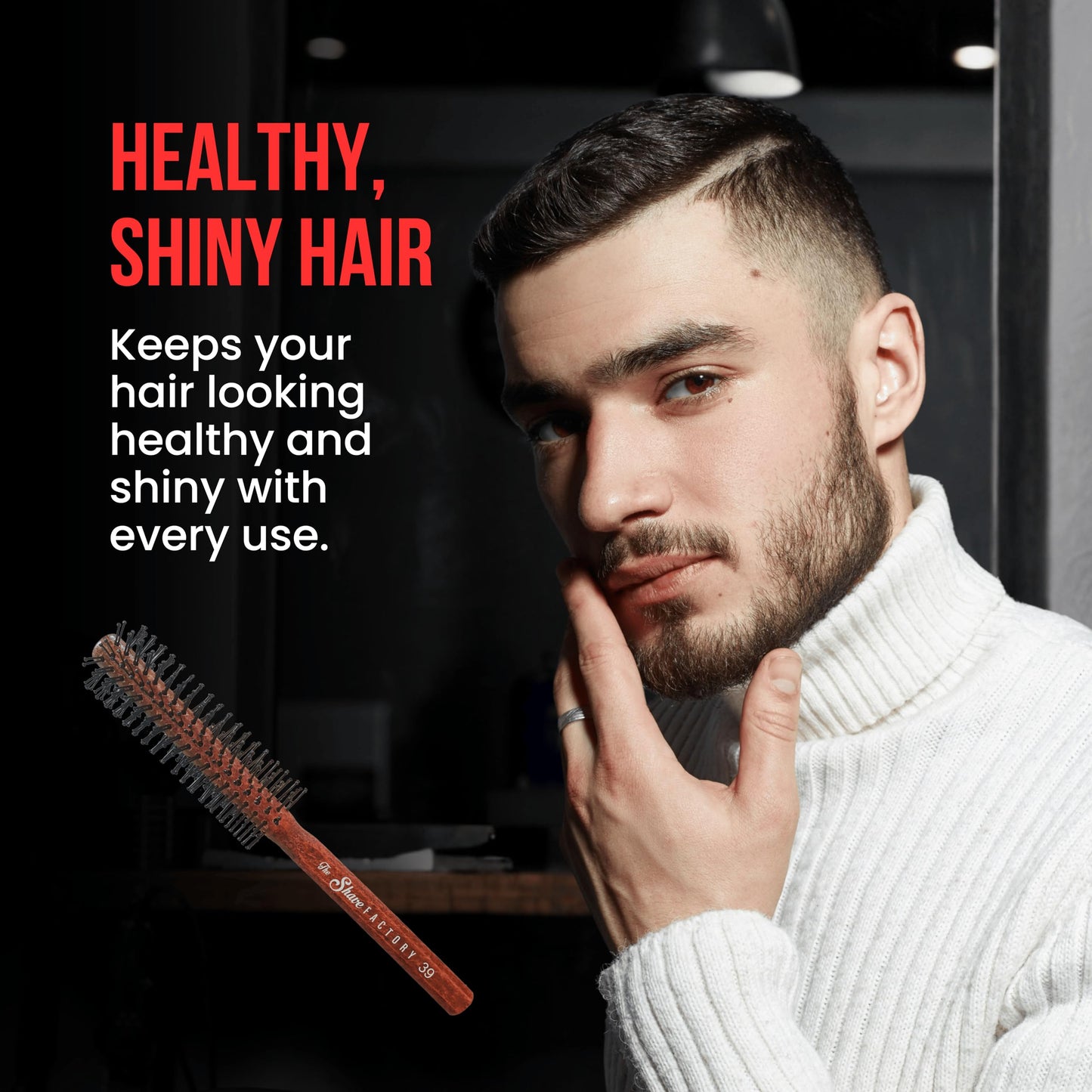 Wooden Round Brush Model-19 Brown Static Free