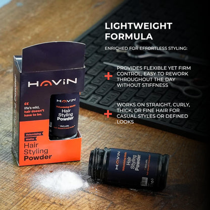 Havin Hair Styling Texture Powder 20g | Matte Finish Strong Hold