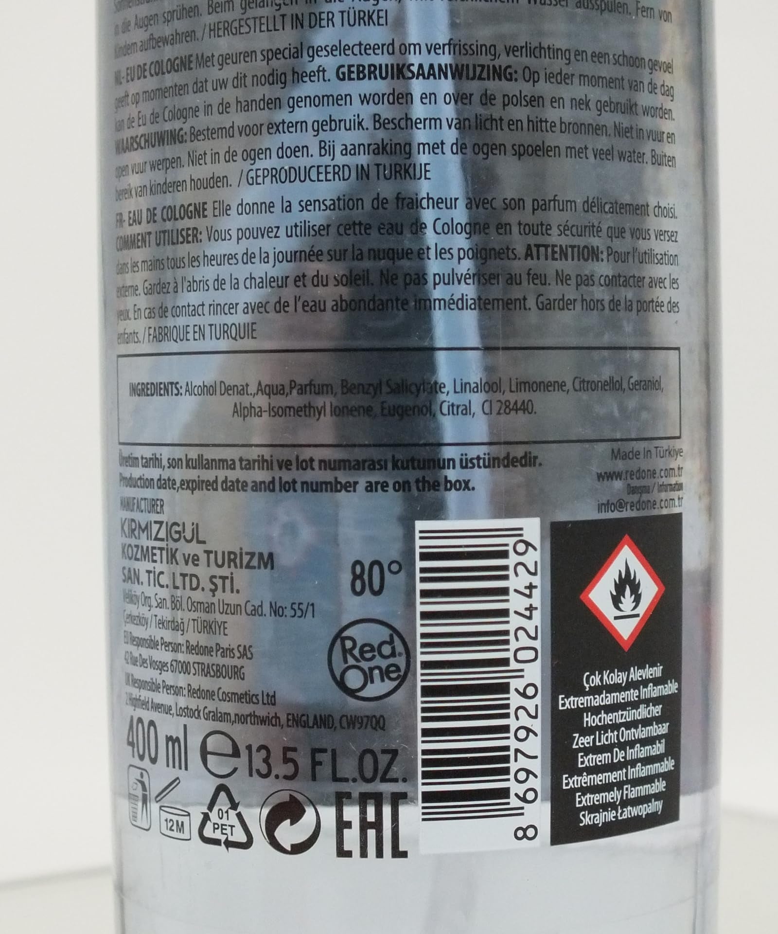 Redone Aftershave Natural Barber Spray Cologne 400 ml