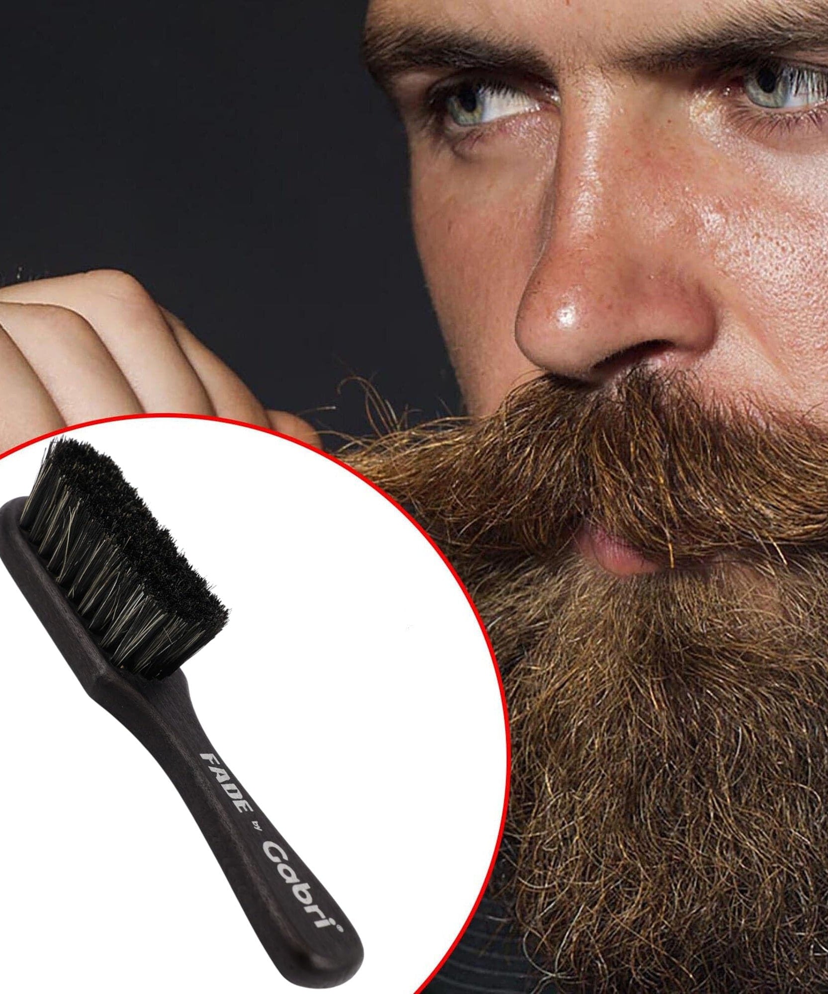 Gabri Men's Grooming Barber Beard and Fade Brush