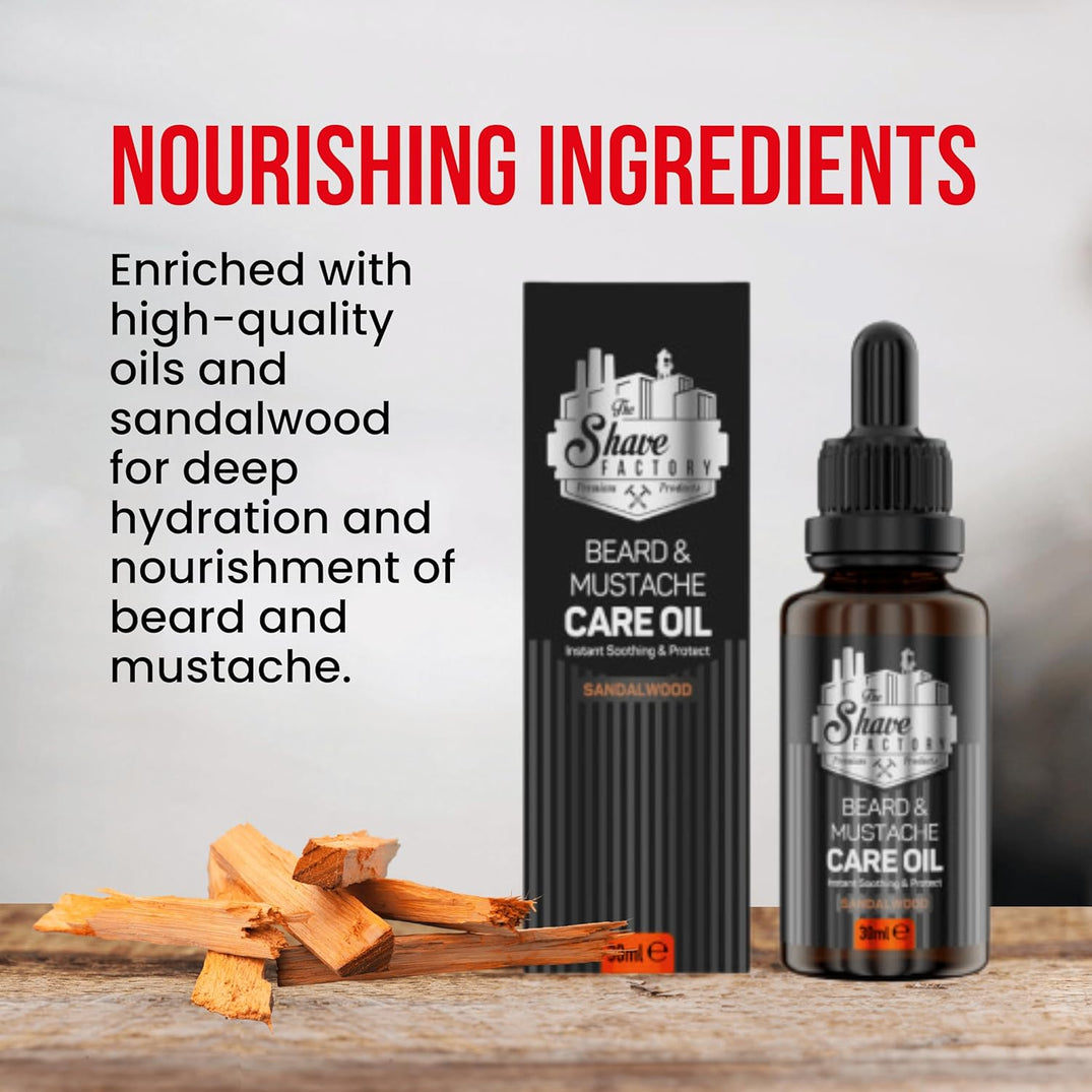 The Shave Factory Beard&Mustache Care Oil with Sandalwood 30 ML