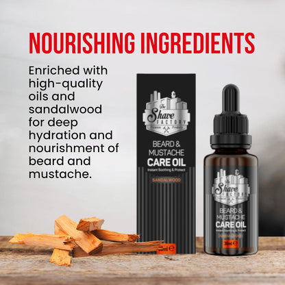 The Shave Factory Beard & Moustache Care Oil Sandalwood 30ml