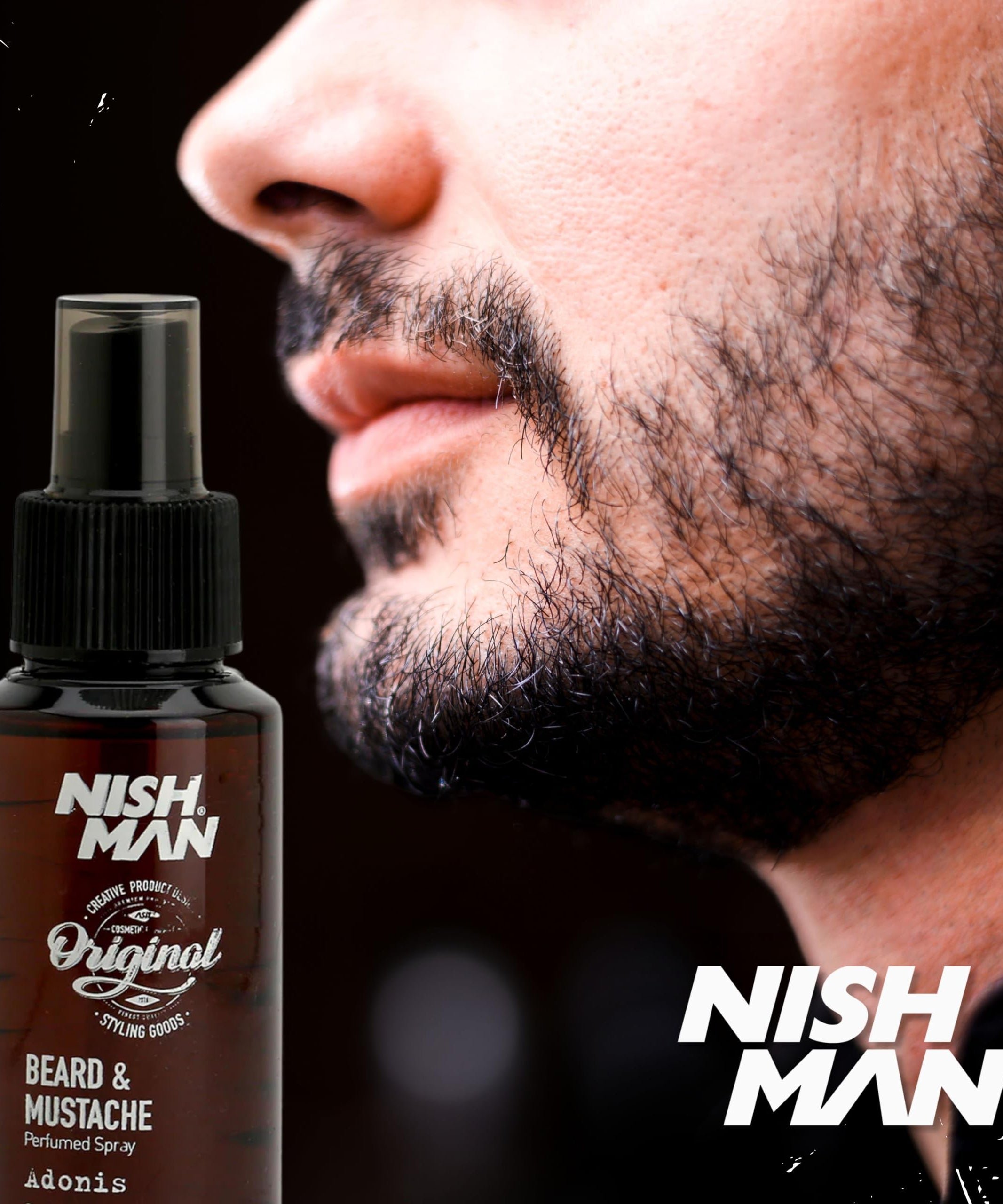 NISHMAN Beard & Moustache Perfume - Adonis 75ml - Refreshing, Long-Lasting Scent for Beard Care - Ideal Beard Perfume for Daily Beard and Mustache Grooming