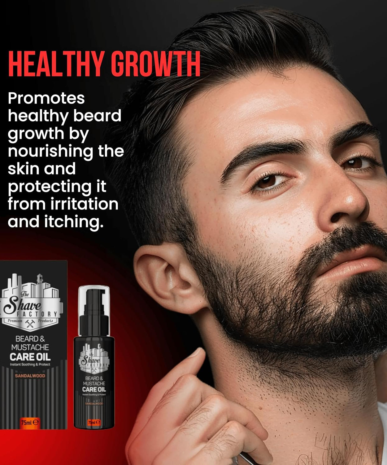 The Shave Factory Beard&Mustache Care Oil with Sandalwood 30 ML
