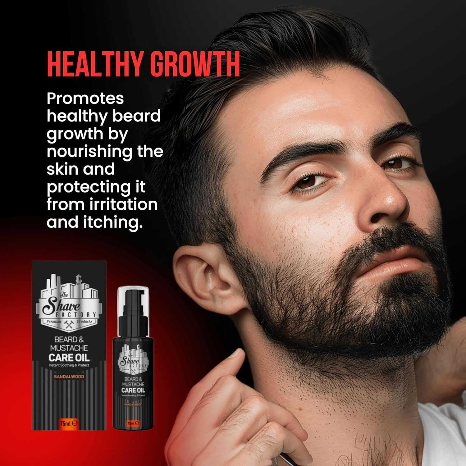 The Shave Factory Beard&Mustache Care Oil with Sandalwood 30 ML
