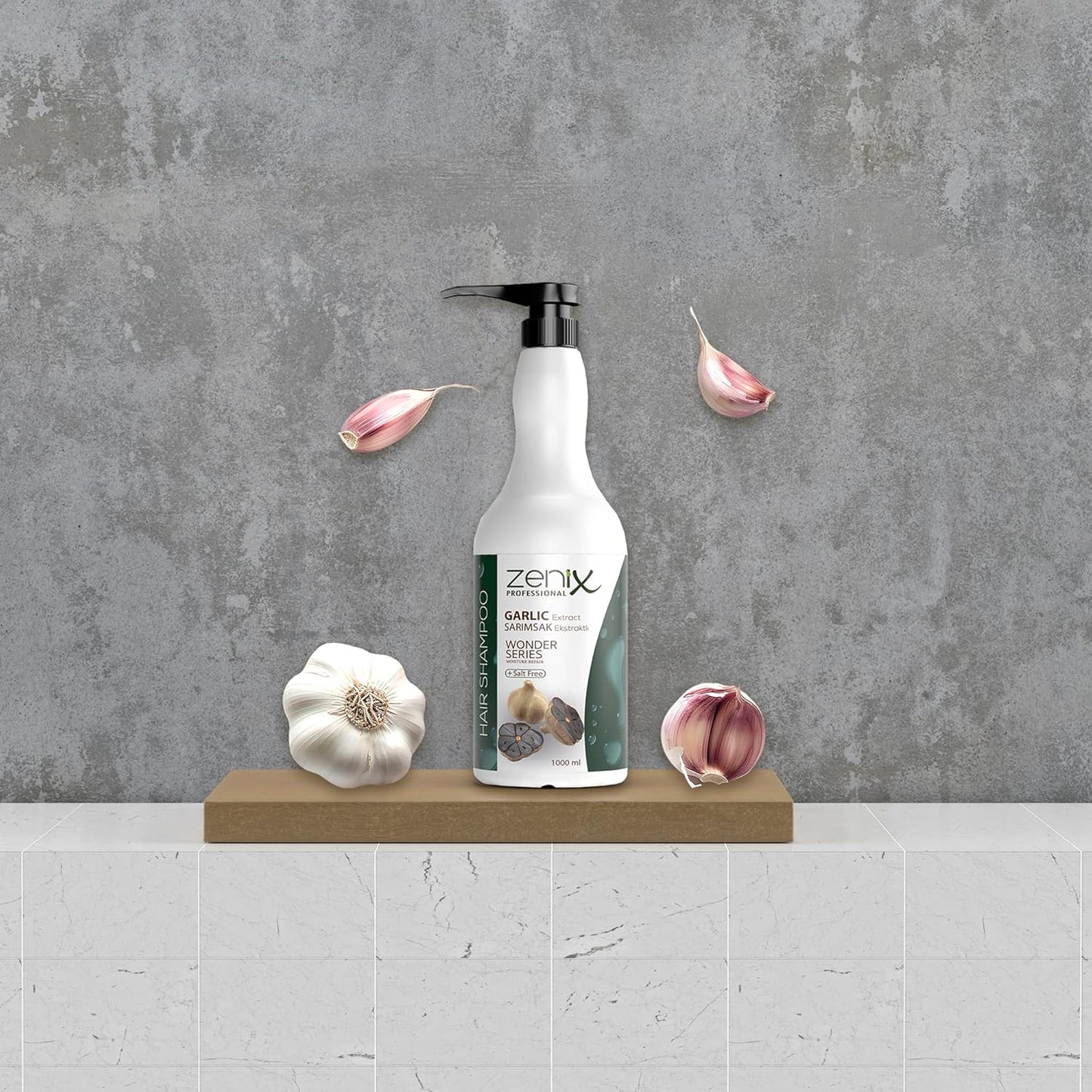 Zenix Black Garlic Extract Shampoo 1000ml | Strengthening & Salt Free