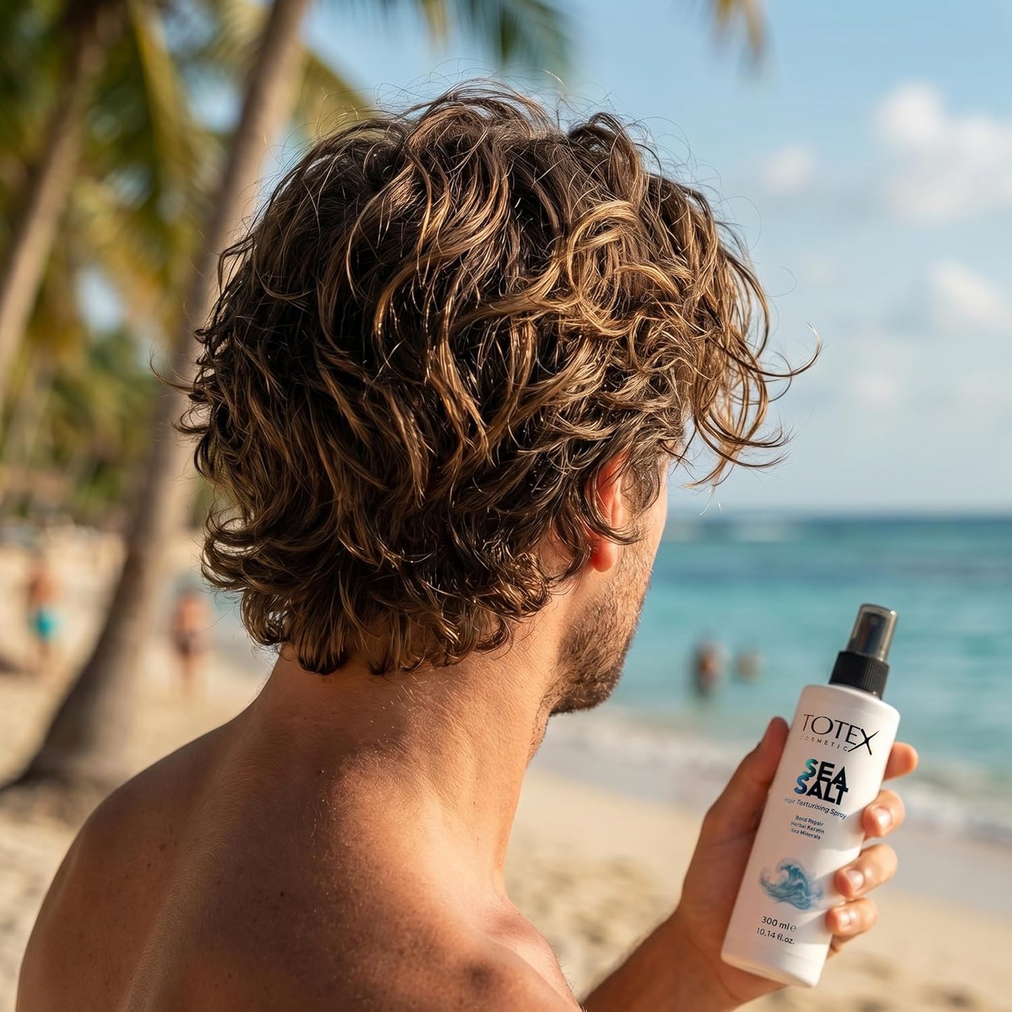 Totex Sea Salt Hair Texturising Spray for Men and Women | 300 ml / 10.14 fl.oz | Herbal Keratin and Sea Minerals | Beach Waves and Volume | Flexible Hold | Non-Sticky Formula