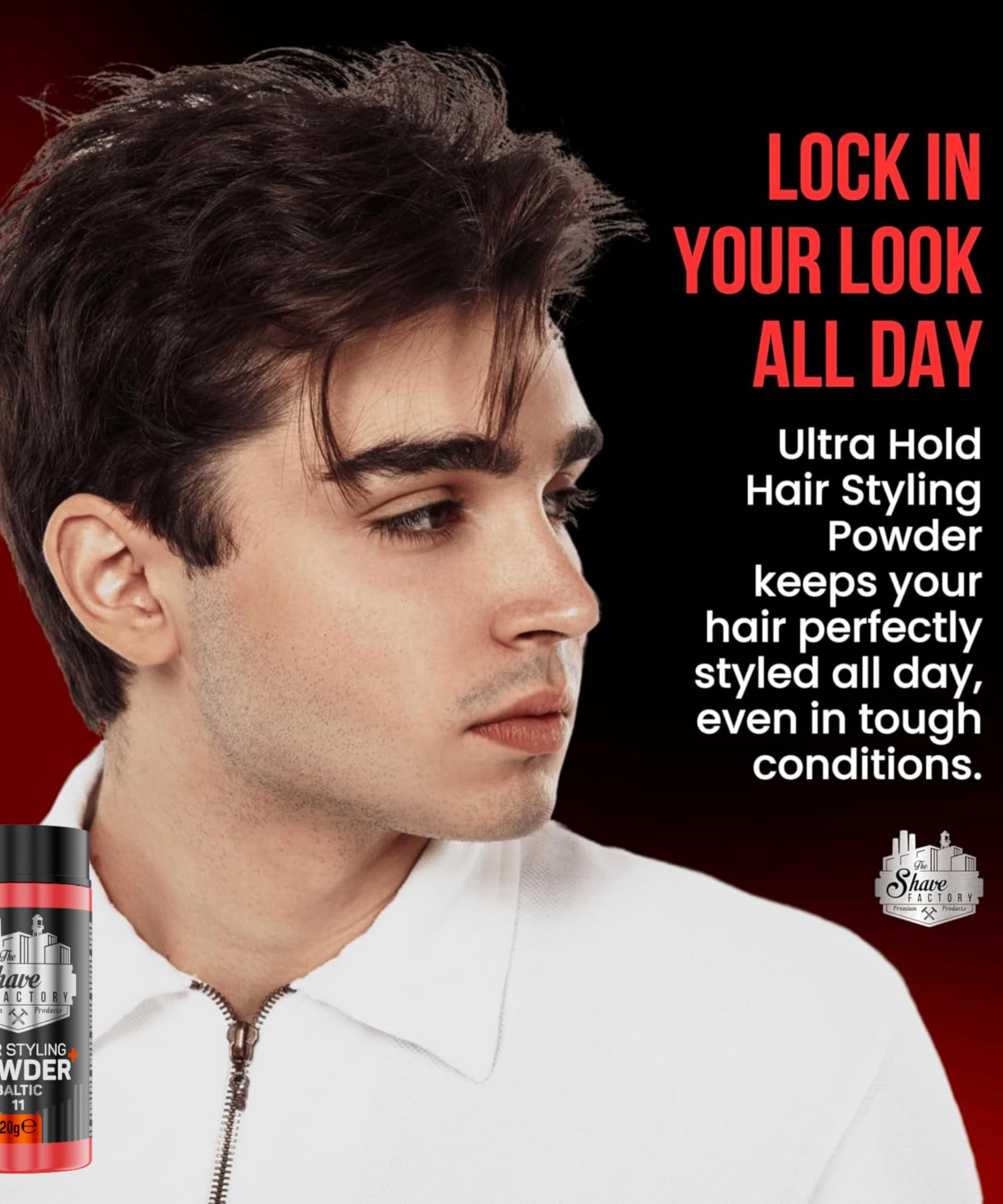 The Shave Factory Ultra Hold Hair Styling Powder Arctic 20g –30g