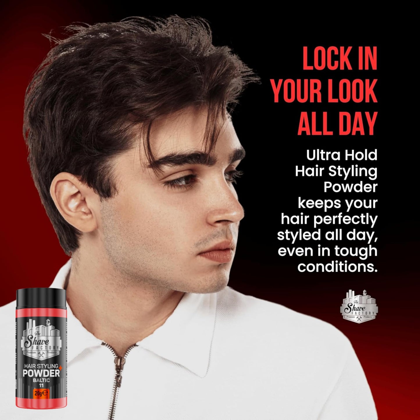 The Shave Factory Ultra Hold Hair Styling Powder Arctic 20g