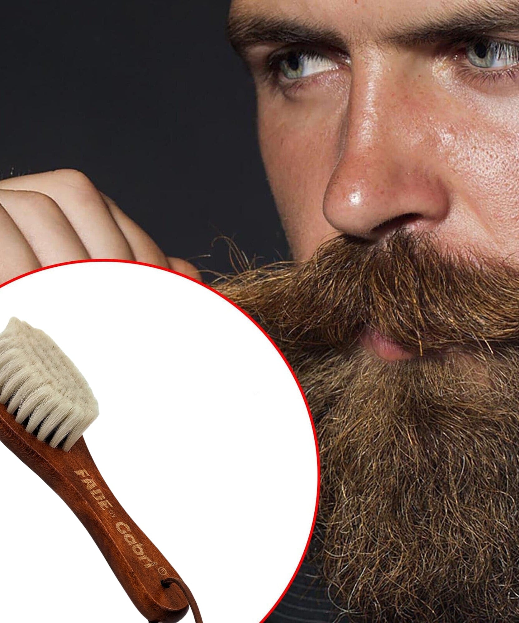 Gabri Men's Grooming Barber Beard and Fade Brush