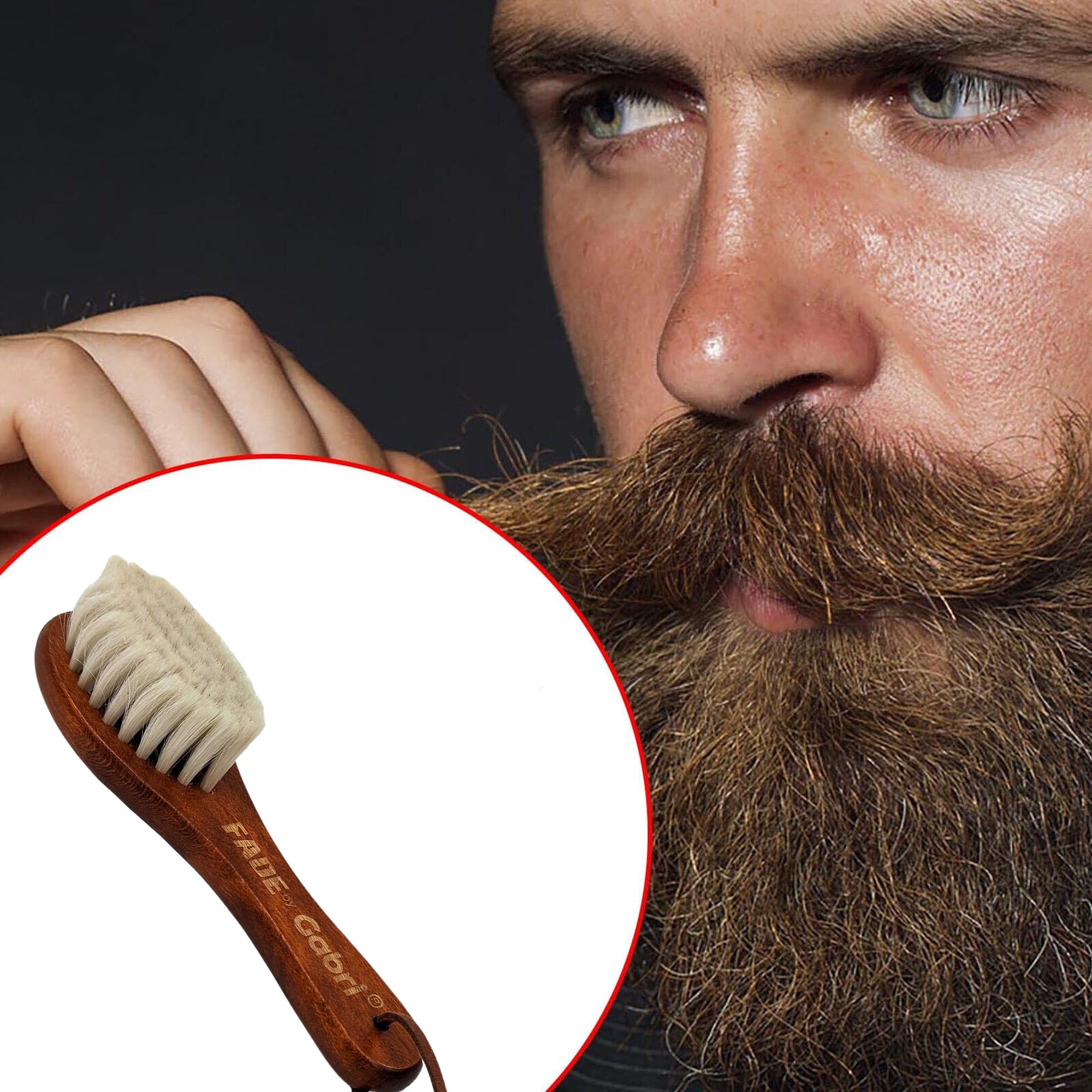 Gabri Men's Grooming Barber Beard and Fade Brush