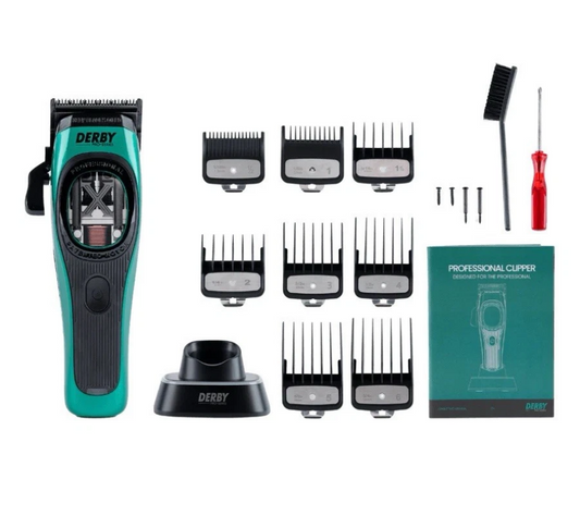 Derby Pro Cordless Hair Clipper 11500RPM Black Diamond Carbon Blade - Derby - Professional Barber Supplies UK | BarberWorld