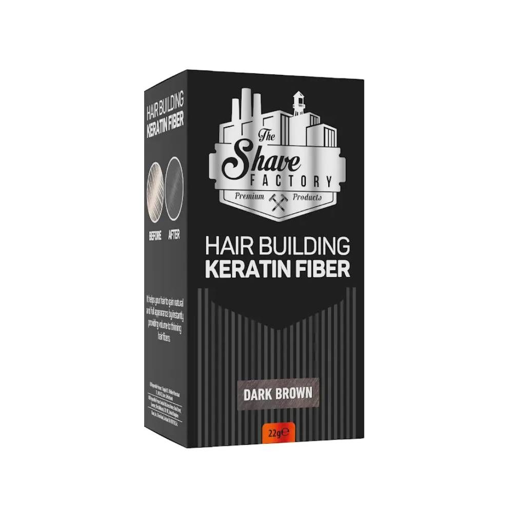 The Shave Factory Hair Building Keratin Fiber 22g Black & Dark Brown