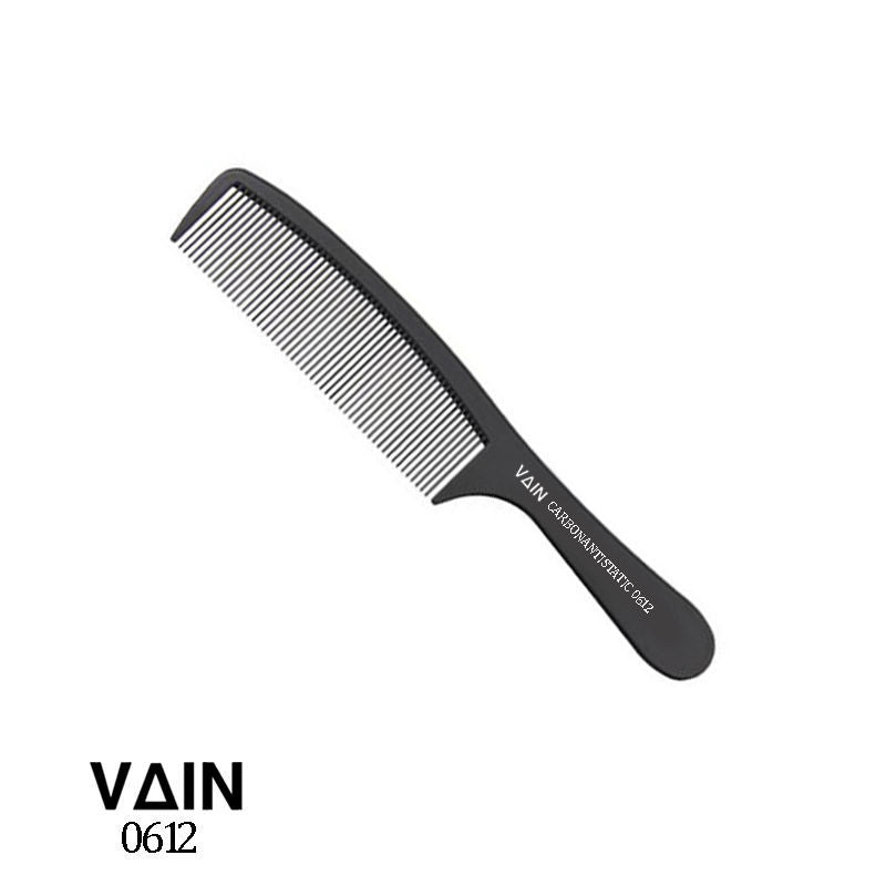 Vain Black Carbon Flat Top Clipper Comb 20.5x3.5cm