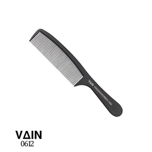Vain Black Carbon Flat Top Clipper Comb 20.5x3.5cm