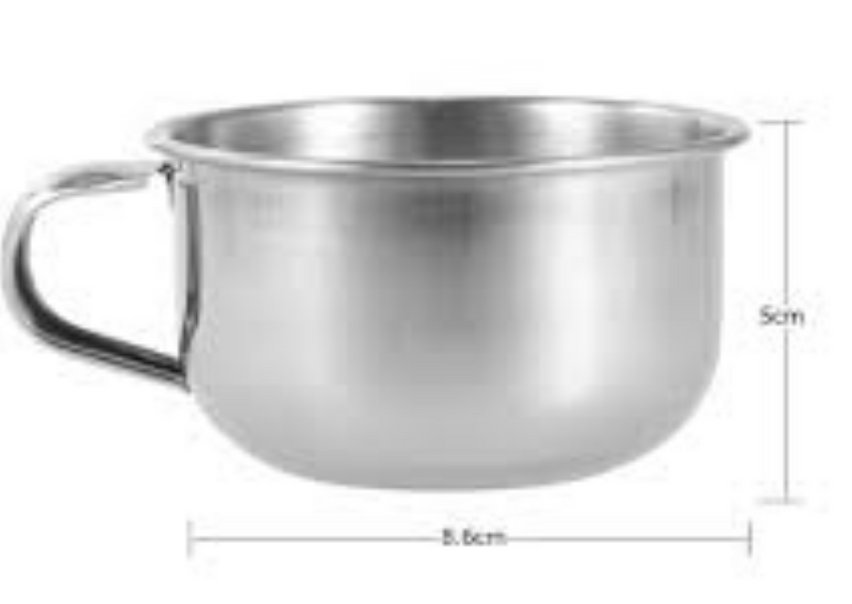 Vain - Shaving Bowl Stainless Steel Cream Soap Bowl Shaving Mug - with Handle
