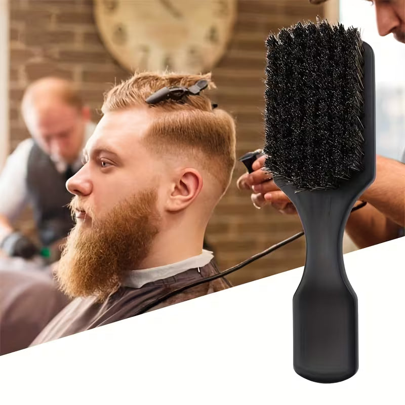 Plastic Men'S Curved Beard Brush with Bristles for Styling And Grooming, Ideal for Salon Beard Care And Cleaning